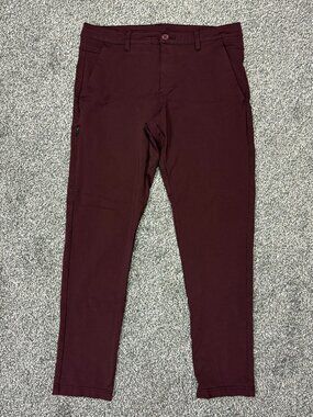 BYLT Basics Everyday Pant 2.0 Maroon (Skinny Fit), Size 34